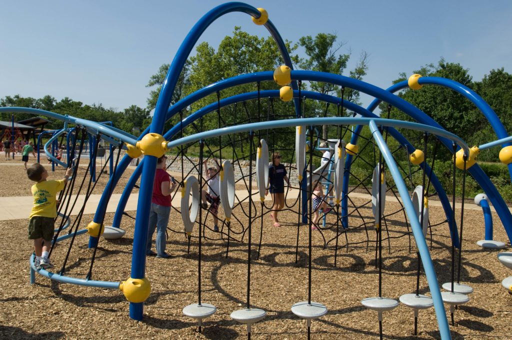 Children play in a playground
