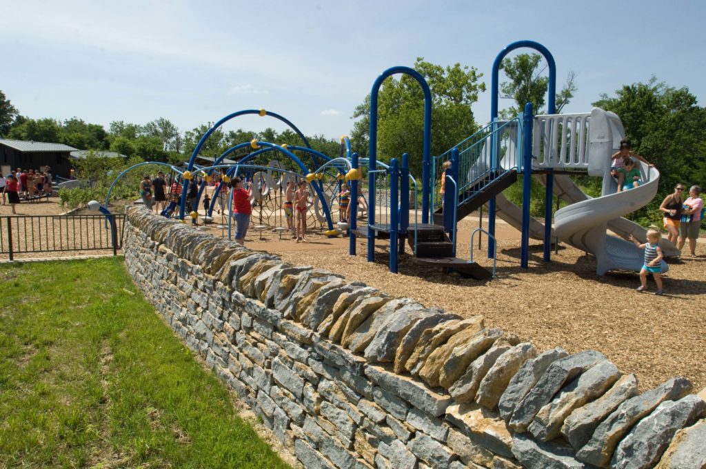 Children play in a playground